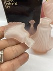 Vintage Pink Frosted Glass Perfume Bottles With Glass Stopper In Box Never Used