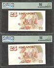 Lot 2 Pcs Consecutive Singapore 25 Dollars 1996 Pmg 55 Commemorative Repeater Sn
