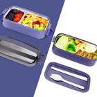 Stainless Steel Bento For Adults  japanese Leakproof Lunch Divided Food Meal    