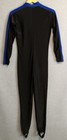 Neosport Full Body Skin Suit Large Black Blue Lycra Front Zip Uv Dive Swim