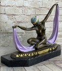 Signed Chiparus Charming Dancer Bronze Marble Statue Sculpture Figurine Handmade