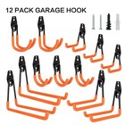 12 Pack Steel Garage Storage Hooks Wall Mount Tool Hangers For Garden Tools