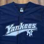Logo Athletic Vintage New York Yankees Jersey Size Medium Navy Blue 1999