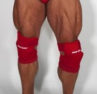 2 New Adjustable Sliding Knee Guard Pads- Red