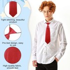 Larrel Boys Red Tie  Pre-tied Kids Necktie  Adjustable Toddler Tie  Solid 