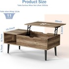 Modern Lift Top Coffee Table W hidden Storage living Room Center Table gray Wood