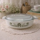 Vintage Milk Glass Baking Dish Made In Usa Oven Safe White Round Casserole Lid