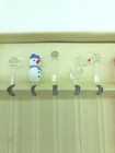 Vtg Lot 6 Christmas Hand Blown Glass Cocktail Swizzle Sticks Drink Stirrers