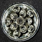 Vintage Clear Glass Flower Frog 11 Hole Round Floral Arranger 3    Footed  1  Tall