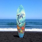 Dolphin Surfboard Wall Art  Coastal Beach Decor  Tropical Ocean Sign  3 - 5 Foot
