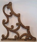 2 Antique Architectal Salvage Cast Metal Pediments Scroll Design  See All Photos