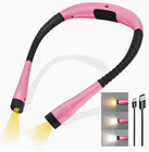 Pink Usb Rechargeable Led Neck Light Book Light Reading In Bed Crafting Camping 