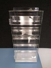 Rotating Display Case  Two Sided With Shelves  Locking Doors Keys   Sign Holder