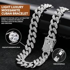 Silver Tone Solid Cuban Link Bracelet 7 7 5 7 9 8 3 Inch Men   s Heavy Wrist Chain