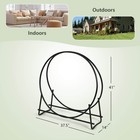 40-inch Tubular Steel Log Hoop Firewood Storage Rack Holder Round Display New