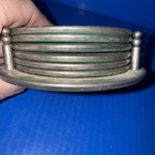 Set Of  6  Vintage Silver Plated Coasters With Holder Etched Scroll 4 5   