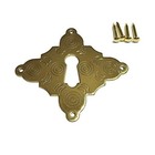 Key Hole Cover- Victorian Style Stamped Chased Brass Keyhole  Antique Escutcheon