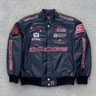 Vintage Dodge Leather Embroidered Racing Jacket By Jh Design Men   s Size M