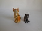 Two Small Metal Cat Hinged Trinket Boxes