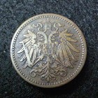 1901 Austria 1 One Heller - Double Headed Imperial Eagle - Austrian Bronze Coin
