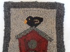 Handcrafted Rug Hooked Hooking Punch Needle Wall Hanging Birdhouse Primitive