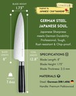 Samurai 8 Inch Gyuto Chef Knife  Ultra Sharp Japanese Style Kitchen Knife Wit   