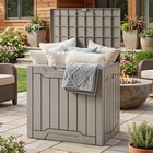 31 Gallon Resin Outdoor Storage Box  Waterproof Lockable Deck Box 