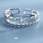 1 Ct Round Cut Lab Created Adjustable Toe Ring Fancy 14k White Gold Plated