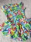 80s 90s Vintage  Kids Sailboat Nautical Swimsuit Retro Hawaiian Tropical Size 3t