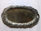 Vintage Silver Plate Floral Tray  Japan  8  X 4 5 