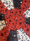 Handmade Quilted 12    Patriotic Stars Rustic Farmhouse Table Topper  New