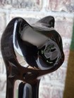 Nos Allure Ceramic Black Cat Toilet Brush Holder 18  Iconic Long-neck Mcm Style