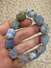 Excellent Rare Tibetan Natural Agate Dzi Hand Carved  amulet  Beads Bracelet