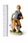Vintage Porcelain Figurine Man With Chicken Rooster Farm Farmer Statue Hand Pain