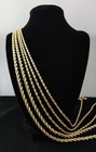 10k Gold Rope Chain Necklace 1 8mm 2 6mm 3 2mm 4 8mm 18-26 Inches  Diamond Cut