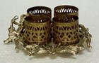 Vintage Silver And Gold Metal Cherub Filigree Lipstick Holder Makeup Beautiful