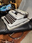 Vtg 1950s Gray Olympia Sm3 Deluxe Typewriter   W case Untested - Made In Germany