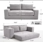 2-in-1 Convertible Sofa Bed  Corduroy Loveseat Sofa 2 Seater Sofas With 2 Pil   