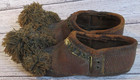 Traditional tsarouchi greece Handmade Leather Shoes With Pom-poms At The Toes 