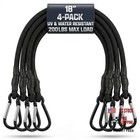 4 Pcs Heavy Duty Bungee Cords With Carabiner Hooks     18  Black