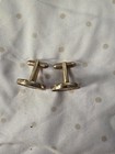 Men s Gold Tone Metal Round Coin Theme Bullet Back Cufflinks