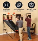 Dual Hoop Basketball Shootout Indoor Home Arcade Room Game With Electronic Led D