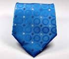 New Classic Pattern Blue White Jacquard Woven 100  Silk Men s Tie Necktie