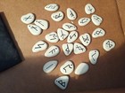 White Bone Color Stone Runes Set Elder Futhark Divination Viking  Pocket 25 