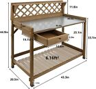 Petscosset Outdoor Potting Bench Table Wooden Lattice Back Work Station 
