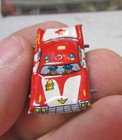 Vintage Tin Toy Emergency Car Japan Tin Lithograph Mini Toyota Wheels Roll New
