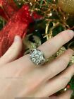 3 Ct Round Cut Moissanite Men s Cluster Engagement Ring Real 925 Sterling Silver