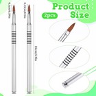 2 Pcs 3d Nail Art Brush Set  Acrylic Nail Brushes For Nail Art Kolinsky