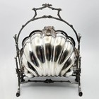 Antique Mappin   Webb Silver Plated Clam Shell Biscuit Box Caddy Tea Time 