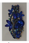 Betsey Johnson Blue Swarovski And Austrian Crystal Rhinestone Hair Barrette Clip